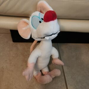 Pinky And The Brain Pinky Plush Stuffed Animal Toy Warner Brothers Vintage 1996
